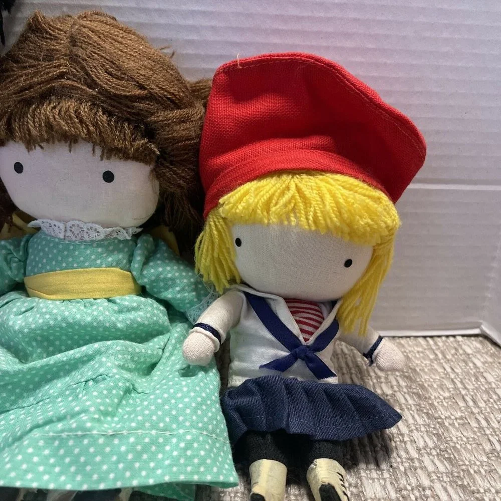 Vintage Set of 3 girl‎ female ragdolls